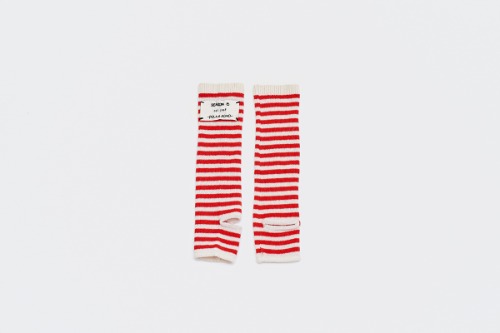 22 f/w wool 1:1 stripe leg warmers (6color)